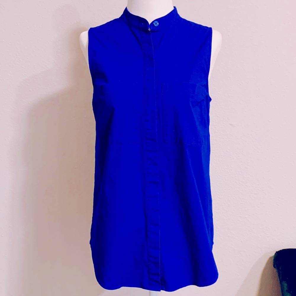 Michael Kors Sleeveless Button Up Sleeveless Top